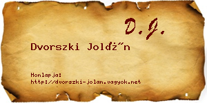 Dvorszki Jolán névjegykártya
